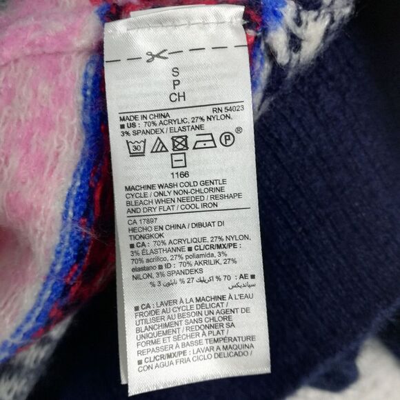 Old Navy Womens Sweater Cardigan Fair Isle Long Spongy Longlin Bright Stripe S - Picture 7 of 11